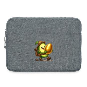 Avocado Abenteurer mit Goldenem Fundstück - Laptoptasche 15" - Grau meliert - Vorne