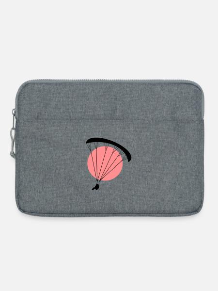 Paraglider Sunset Vektor - Laptoptasche 15" - Grau meliert
