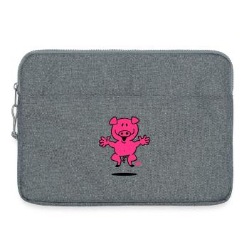 cochon - Sacoche pour ordinateur portable 15 pouces - gris chiné - Devant