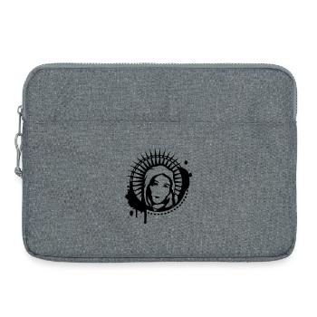 Holy Mary portrait graffiti stencil - Laptop bag 15" - heather grey - Front