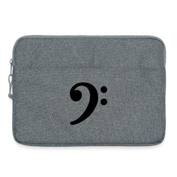 Clef basse - Sacoche pour ordinateur portable 15 pouces - gris chiné - Devant