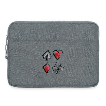 Skat Poker Rami Jeu de Cartes Costumes Coeur de Pique Caro - Sacoche pour ordinateur portable 15 pouces - gris chiné - Devant