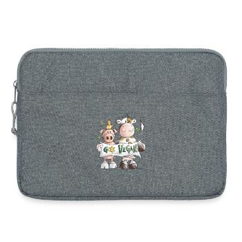 Go Vegan - Laptoptasche 15" - Grau meliert - Vorne