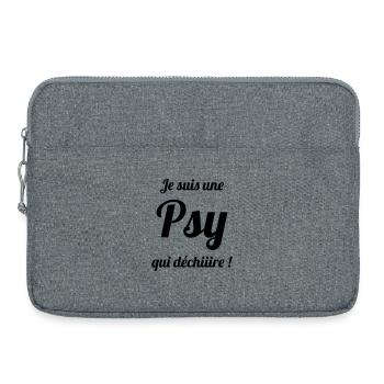 Psychologue / Psychiatre / Travail / Psychanalyste - Sacoche pour ordinateur portable 15 pouces - gris chiné - Devant