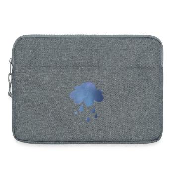 Nuage pluie météo mauvais temps gouttes aquarelle - Sacoche pour ordinateur portable 15 pouces - gris chiné - Devant