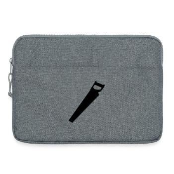 Saw for carpenter or woodworker logo - Laptop bag 15" - heather grey - Front