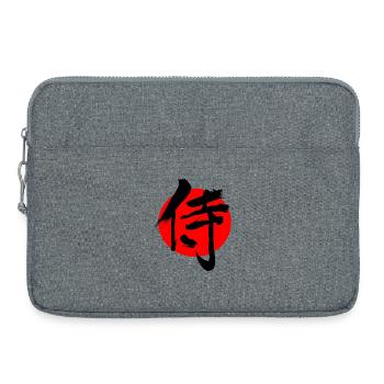 Samurai in Japanese kanji script red sun - Laptop bag 15" - heather grey - Front