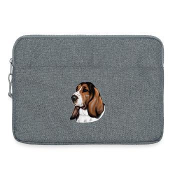 Basset Portrait - Laptoptasche 15" - Grau meliert - Vorne