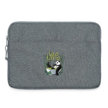 Tea Time - L' instant thé du Panda - Sacoche pour ordinateur portable 15 pouces - gris chiné - Devant