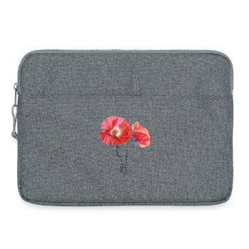 Mohnblumen Mohn Poppy - Laptoptasche 15" - Grau meliert - Vorne