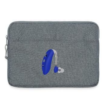 Ein blaues Hörgerät - Laptoptasche 15" - Grau meliert - Vorne