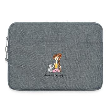 Yoga Cat "Love of my Life" - Laptop bag 15" - heather grey - Front