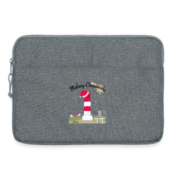 Weihnachten Leuchtturm Düne, Helgoland,Wolf - Laptoptasche 15" - Grau meliert - Vorne