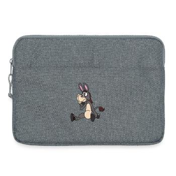 Sitzender Esel - Laptoptasche 15" - Grau meliert - Vorne
