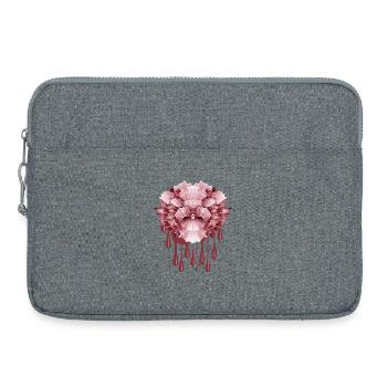Œillet rose abstrait avec effet dégoulinant - Sacoche pour ordinateur portable 15 pouces - gris chiné - Devant
