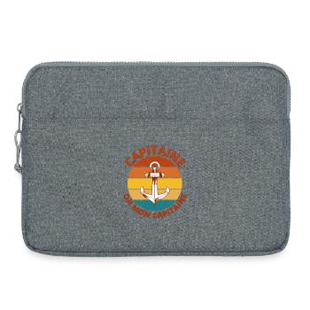 capitaine, oh mon capitaine, marin - Sacoche pour ordinateur portable 15 pouces - gris chiné - Devant