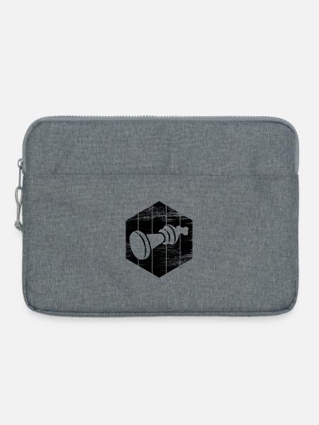 Schachfigur - Laptoptasche 15" - Grau meliert