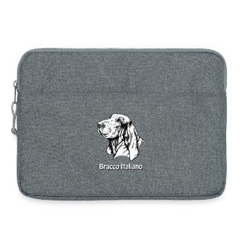 Bracco Italiano Portrait avec texte - Sacoche pour ordinateur portable 15 pouces - gris chiné - Devant