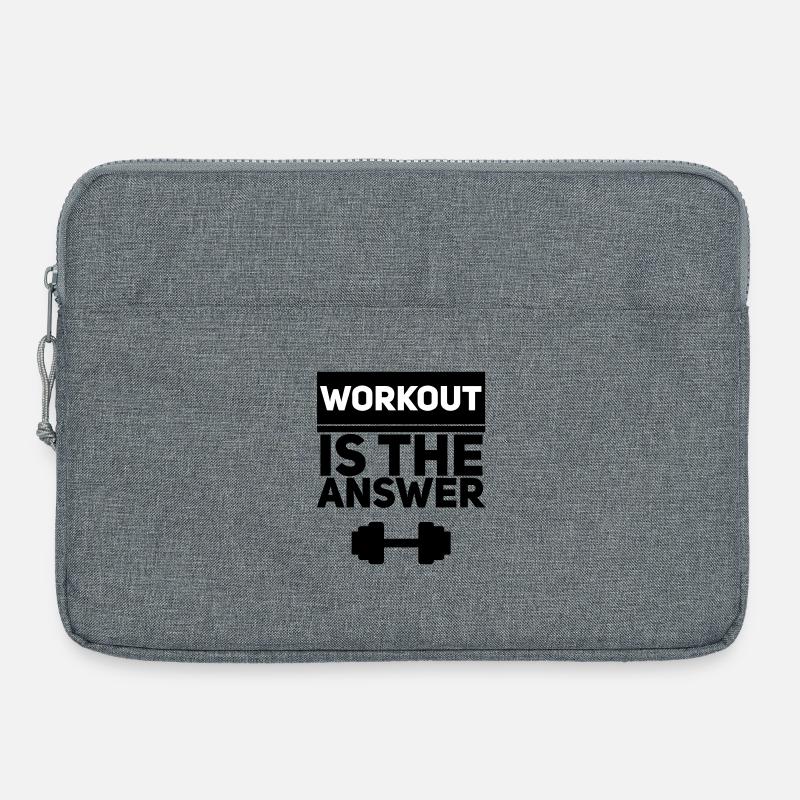 L’entraînement est la réponse - Motivation pour la forme physique - Sacoche pour ordinateur portable 15 pouces - gris chiné