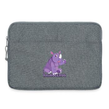 Purple Rhino Cartoon Charm - Laptop bag 15" - heather grey - Front