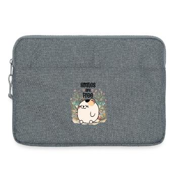 Les sourires sont gratuits - Sacoche pour ordinateur portable 15 pouces - gris chiné - Devant