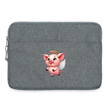 Cochon domestique comme ange avec des ailes - Sacoche pour ordinateur portable 15 pouces - gris chiné - Devant