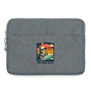Fishing. Bait, wait, catch! - Laptop bag 15" - heather grey - Front