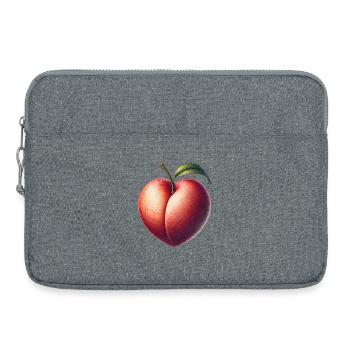 Peach in the shape of a heart: beauty of the fruit - Laptop bag 15" - heather grey - Front
