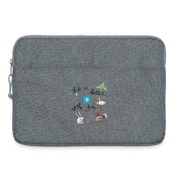 life is better with you - Laptoptasche 15" - Grau meliert - Vorne