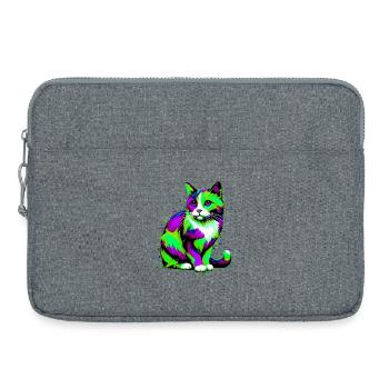 Katze - Laptoptasche 15" - Grau meliert - Vorne