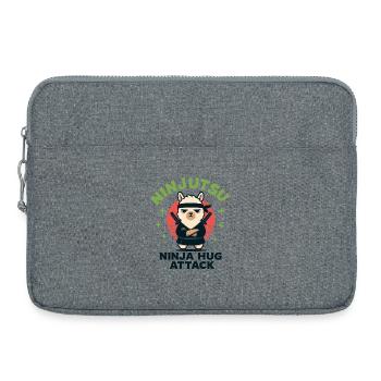 Ninja-Lama Kuschel-Attacke - Laptoptasche 15" - Grau meliert - Vorne
