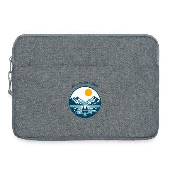 Eisbaden im Bergsee in den Alpen Wintersport Logo - Laptoptasche 15" - Grau meliert - Vorne