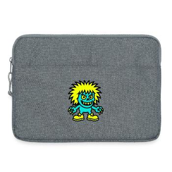 Monstre aux cheveux jaunes - Sacoche pour ordinateur portable 15 pouces - gris chiné - Devant