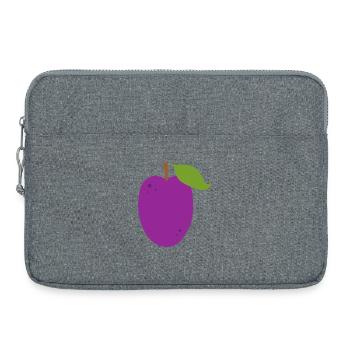 Lebendige Pflaumenfrucht Illustration - Laptoptasche 15" - Grau meliert - Vorne