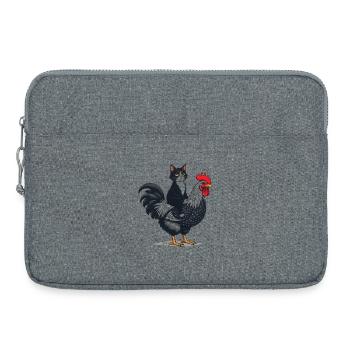 Katze und Hahn Fusion Illustriert - Laptoptasche 15" - Grau meliert - Vorne
