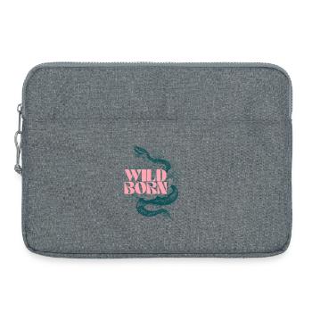 Serpent né à l’état sauvage et motif de feuille - Sacoche pour ordinateur portable 15 pouces - gris chiné - Devant