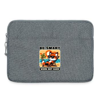 Être intelligent, travailler, pas dur Fuchs - Motivationsfox - Sacoche pour ordinateur portable 15 pouces - gris chiné - Devant