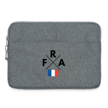 French flag with FRA - Laptop bag 15" - heather grey - Front