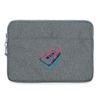 Cassette 3D – Mixtape rétro Perspective vintage - Sacoche pour ordinateur portable 15 pouces - gris chiné - Devant