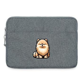 Zwergspitz Zwergspitze Spitzhund Zwergspitzhalter - Laptoptasche 15" - Grau meliert - Vorne