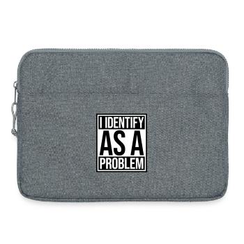 I Identify as a Problem Statement Cheeky Rebellious - Laptop bag 15" - heather grey - Front