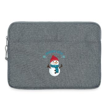 Schneemann Spaß  - Laptoptasche 15" - Grau meliert - Vorne