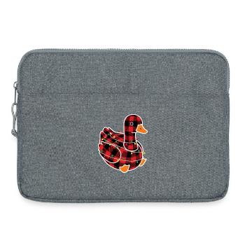 Humour Oie Noël Plaid Rouge Carreaux - Sacoche pour ordinateur portable 15 pouces - gris chiné - Devant