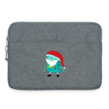 Retro Game Console with Santa Claus Santa Hat - Laptop bag 15" - heather grey - Front