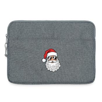Cooler Weihnachtsmann mit Sonnenbrille Grafik - Laptoptasche 15" - Grau meliert - Vorne