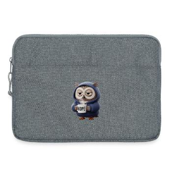 Morgenmuffel Eule mit Tasse im Cozy Hoodie - Sacoche pour ordinateur portable 15 pouces - gris chiné - Devant