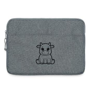 Mignonne Cow-Veau Ciné-Vecteur de Coloriage de la BD - Sacoche pour ordinateur portable 15 pouces - gris chiné - Devant