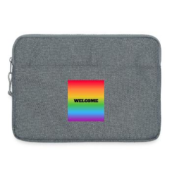 LGBT rainbow welcome - LGBTQ Safe Space - Gay Ally - Laptop bag 15" - heather grey - Front