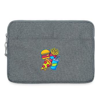 Fastfood-Combo Illustration - Laptoptasche 15" - Grau meliert - Vorne