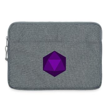 Lila Polyeder-Würfel D20 - Laptoptasche 15" - Grau meliert - Vorne